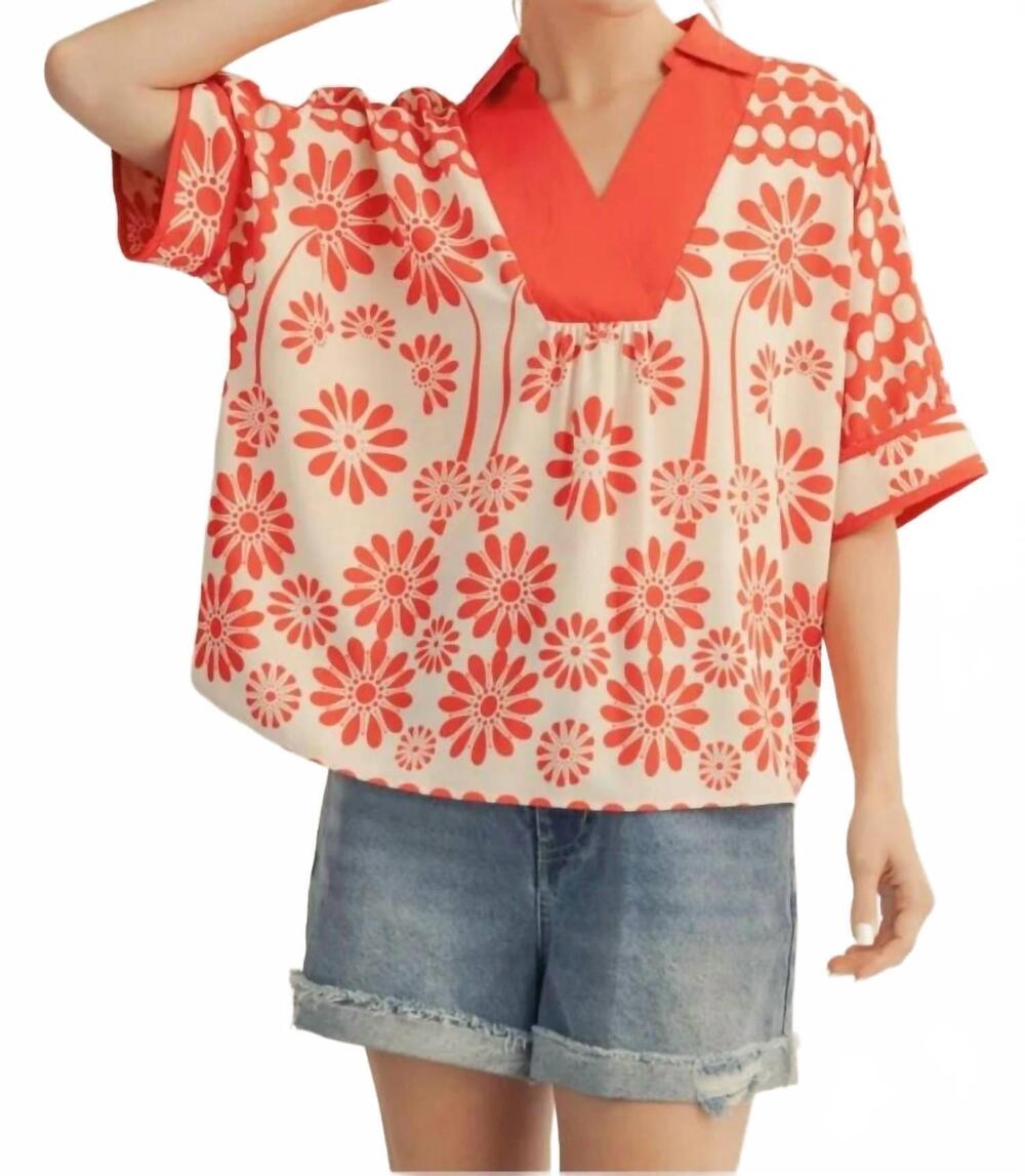 NEW JODIFL drop shoulder floral top in red